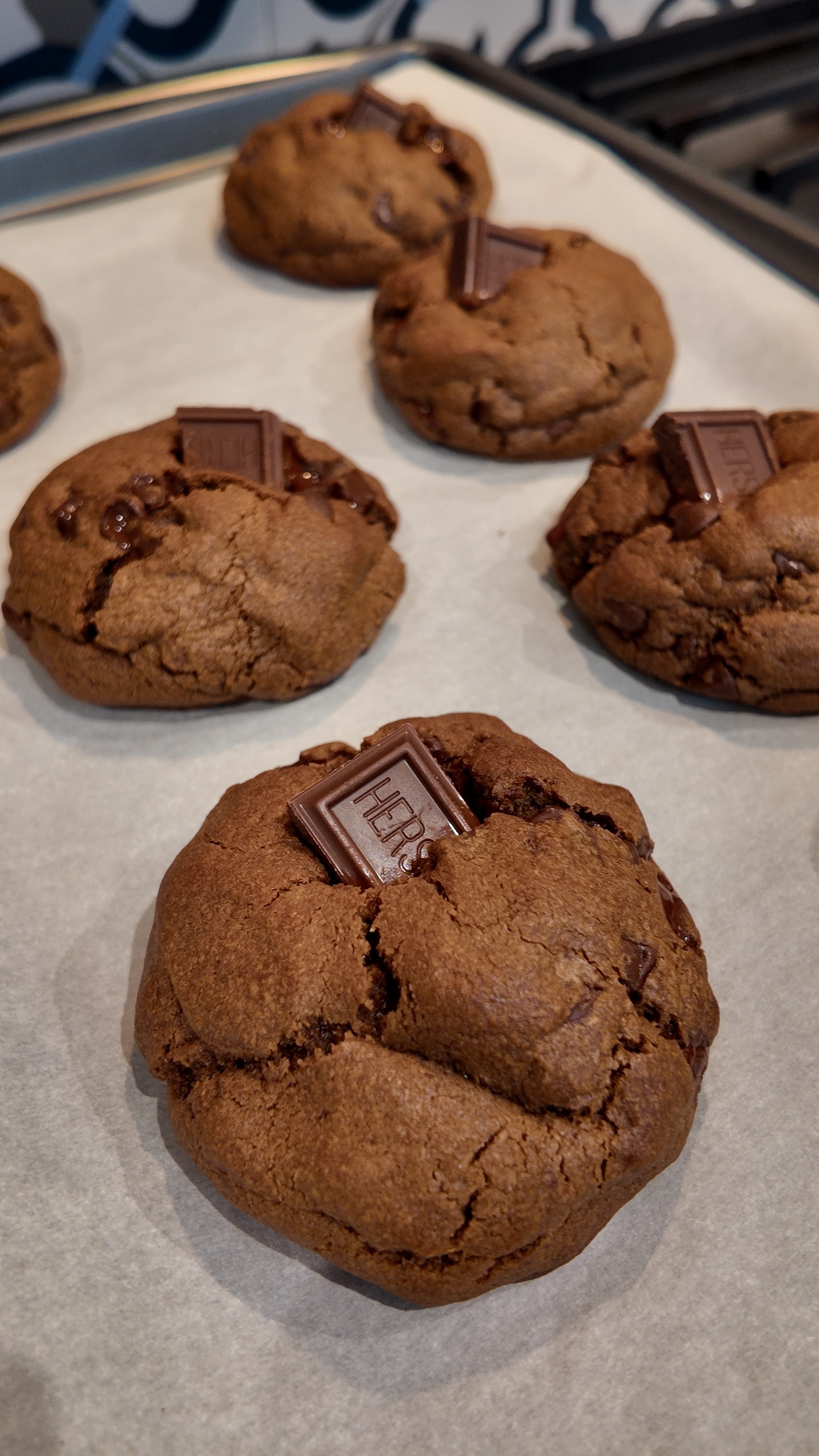 Double Dark Chocolate Chip Cookies 