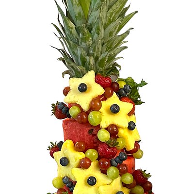 Tiered Watermelon Cake w/ Pineapple Topper