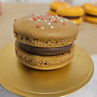 Chocolate ganache and Nutella macarons 