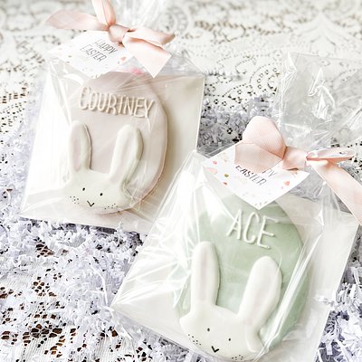 🐰✨ Large Sugar Cookie – Bunny Egg Design! 