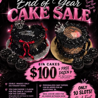 $100 8in Cake Deal(Feeds 32-36 Guest) 
