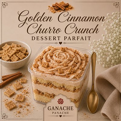 🤎Golden Cinnamon Churro Crunch Dessert Parfait