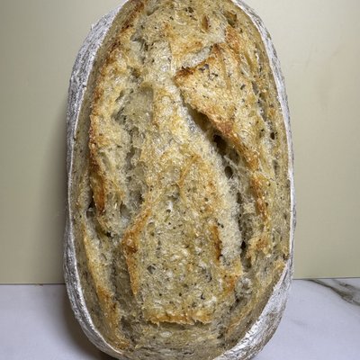Italian Herb & Roasted Garlic Sourdough Artisan Loaf