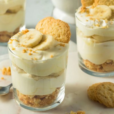 Cake And Pudding Inside A Cup
