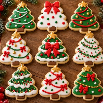 Christmas Trees Celebration cookie, your design