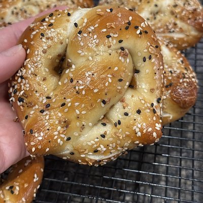 Everything Bagel Sourdough Pretzels
