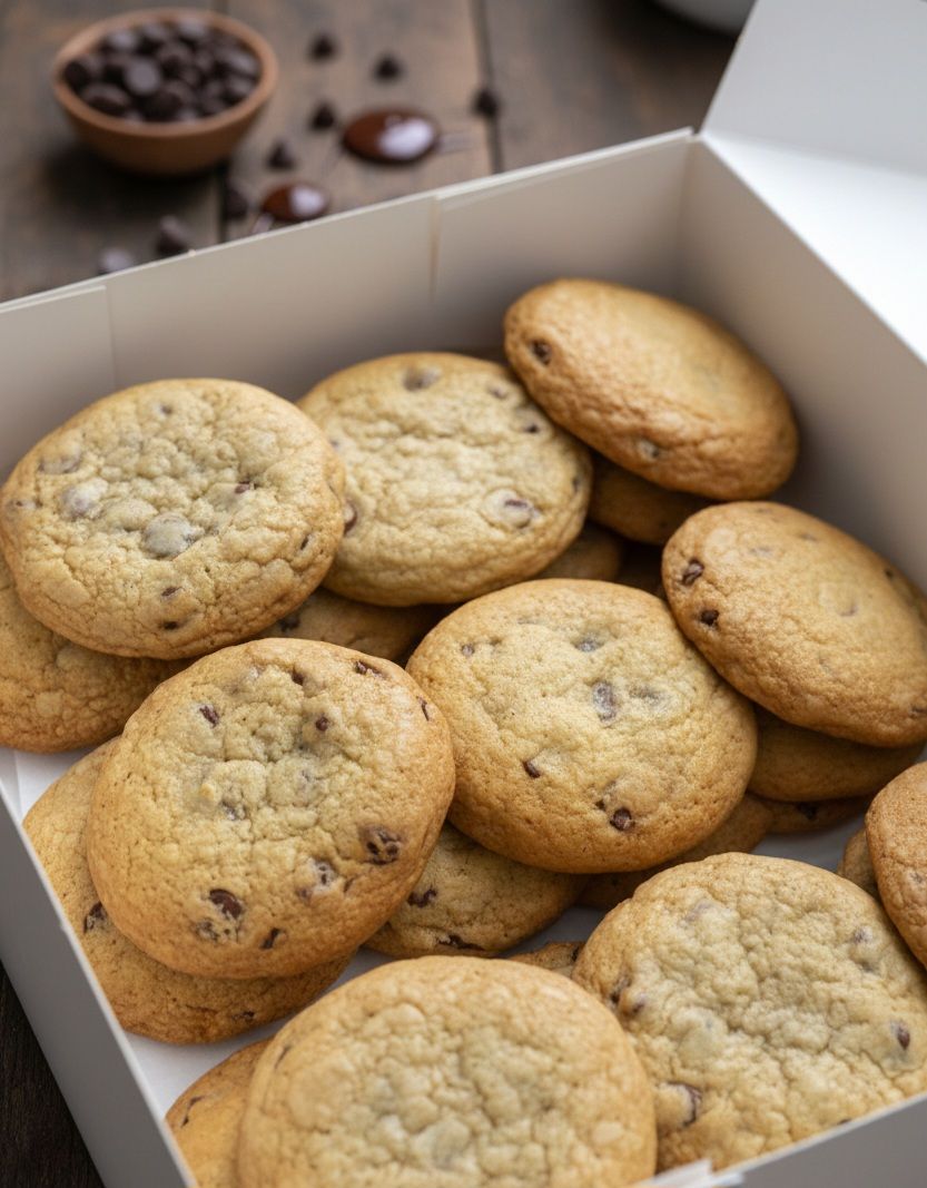 A Box Of A Dozen Giant (4 in) Cookies -Chocolate Chip