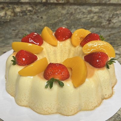 Strawberry & Peach Flan