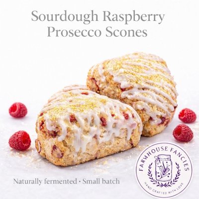 Raspberry Prosecco Scone (4 pack)