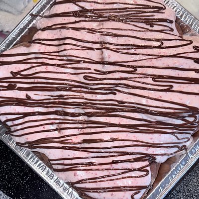 Strawberry Chocolate Stuffed Rolls With Strawberry Cream Cheese Frosting And Chocolate Drizzle 