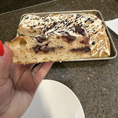 Chocolate strawberry focaccia 