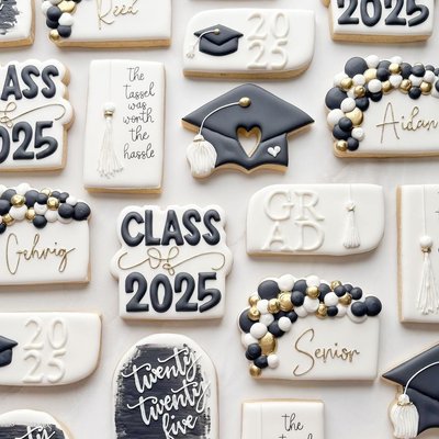 Grad Cookies (colors Based On School) 