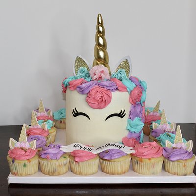 Celebration Board 6 inch cake & 1 dozen cupcakes 