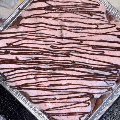 Strawberry Chocolate Stuffed Rolls With Strawberry Cream Cheese Frosting And Chocolate Drizzle 
