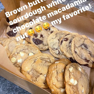 6 White Chocolate & Macadamia Nut Sourdough Cookies 