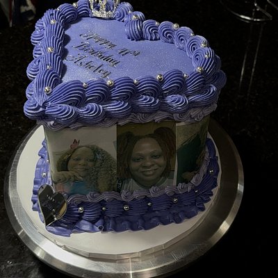 6in Photo Collage Heart Cake 