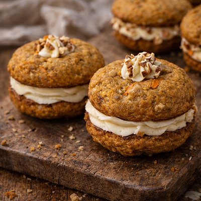 Sourdough Carrot Cake Whoopie Pies 
