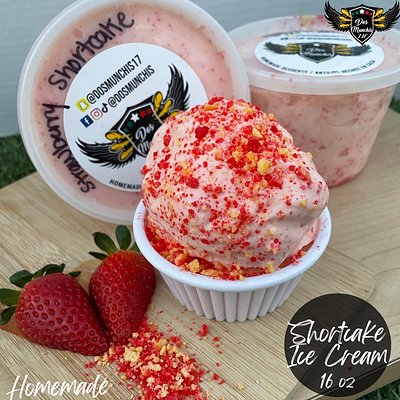 16oz Homemade Shortcake Ice Cream