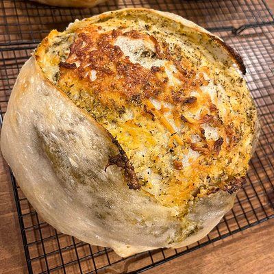 Garlic, Herb, & Cheese Sourdough Loaf 