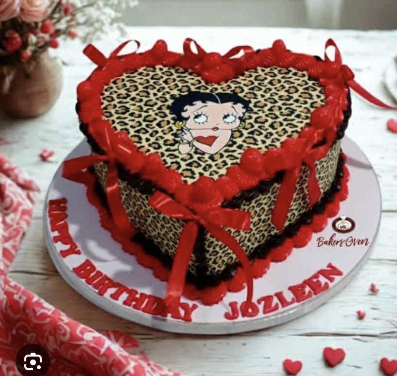 Leopard Heart Cake 