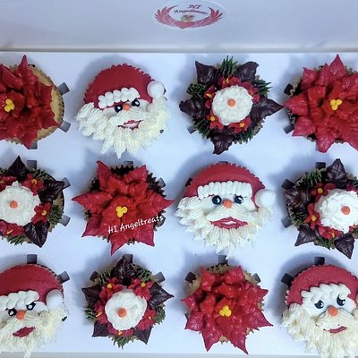 12 Boxed Cupcakes (Christmas Theme ) 