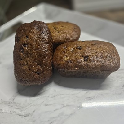Mini Size Banana Chocolate Chip Sourdough Bread 