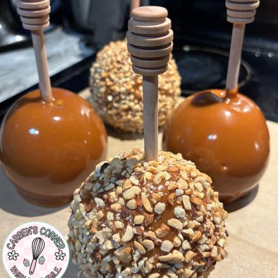 Caramel Apples W/ Chopped Peanuts