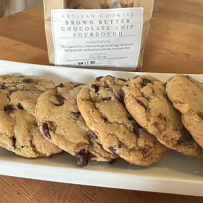 Brown Butter Sourdough Chocolate Chip Cookies- 6 Pack