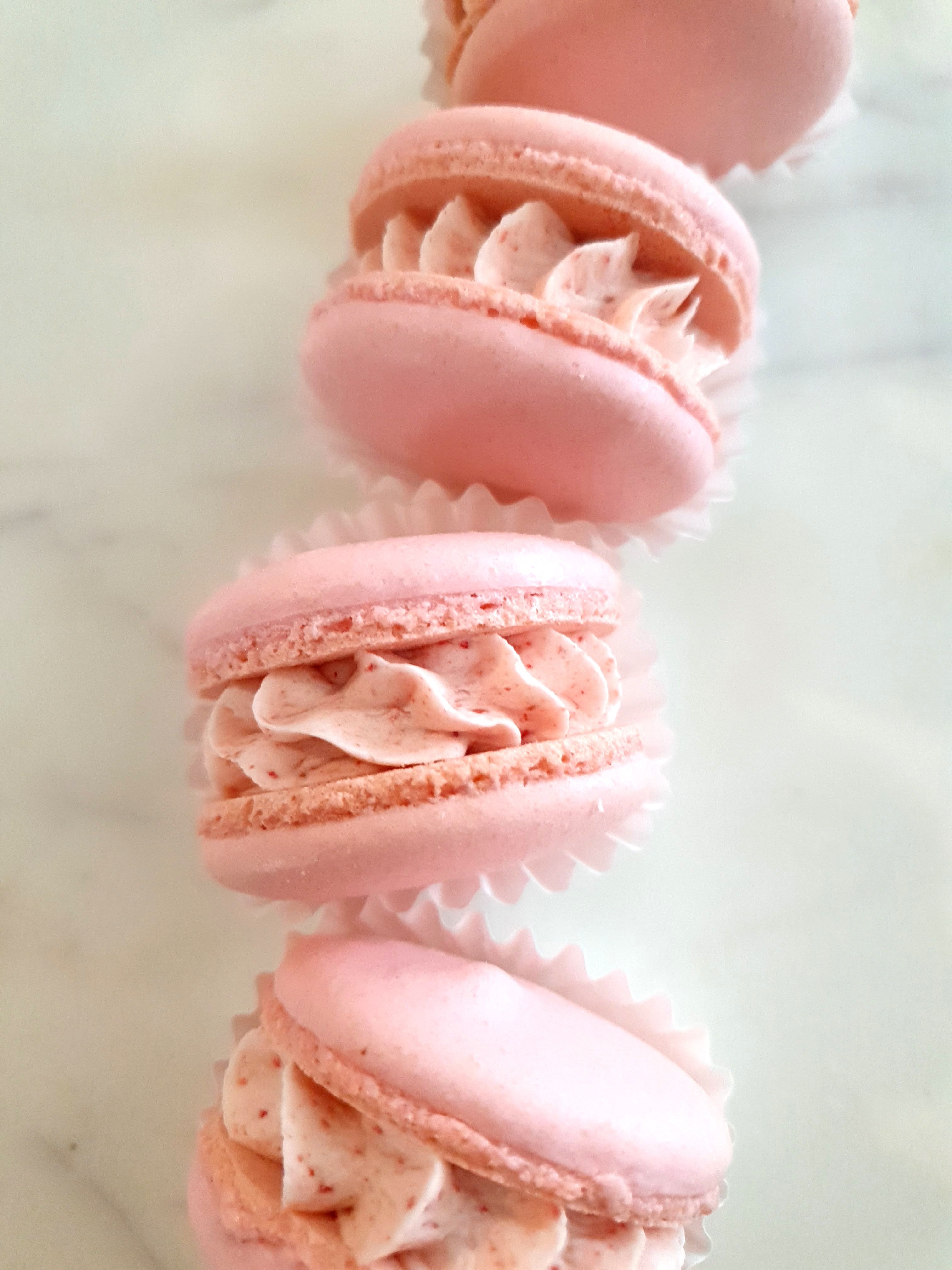 Strawberry Macarons 8 Pc