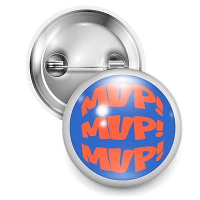 MVP Wearable Button Pin In Blue