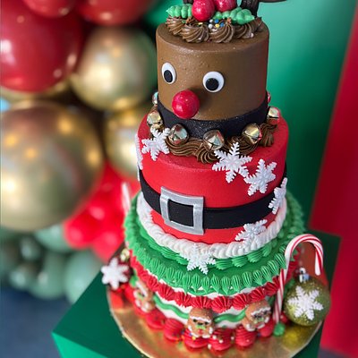 3 Tier Custom Cake *Feeds 75* + Decor