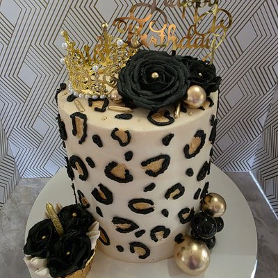 Triple Layer 6" Leopard Cake