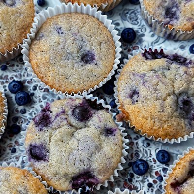 Sourdough blueberry muffins