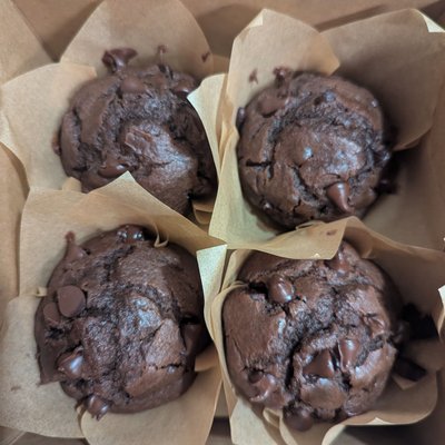 Double Chocolate Sourdough Muffins (Qty 4)