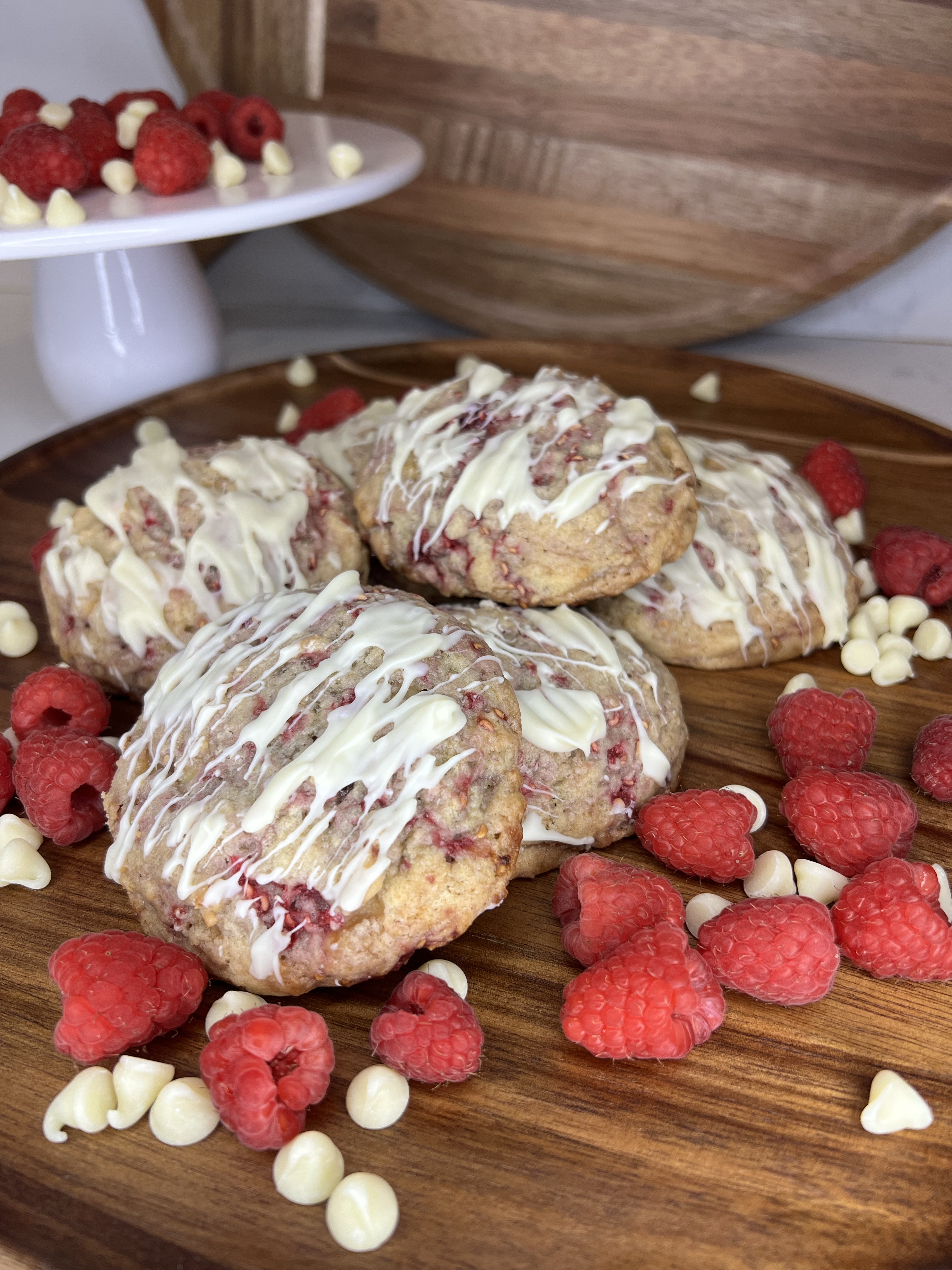 White Chocolate Raspberry Cookies- Half Dozen
