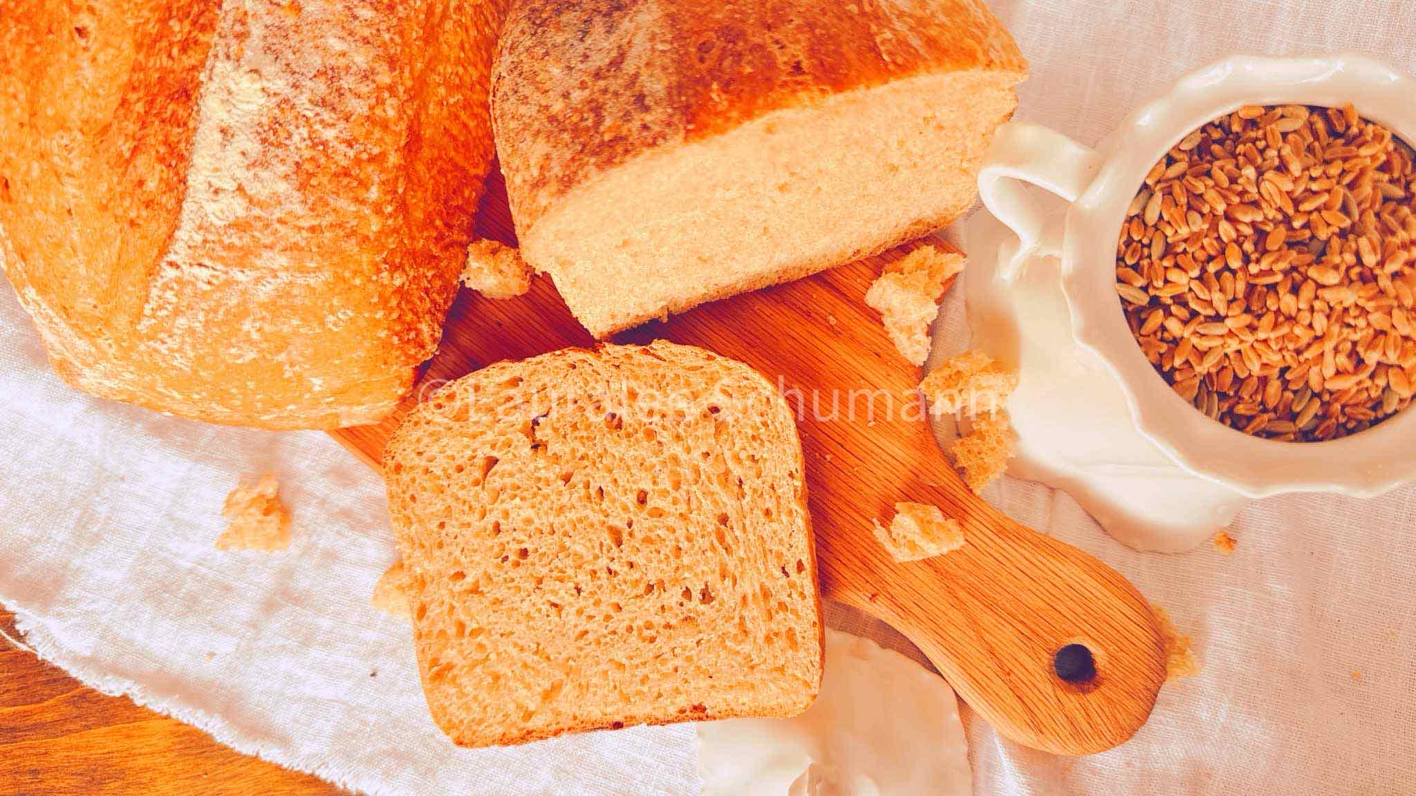 Sourdough Loaf with Freshly Stone-ground Wheat And Rye