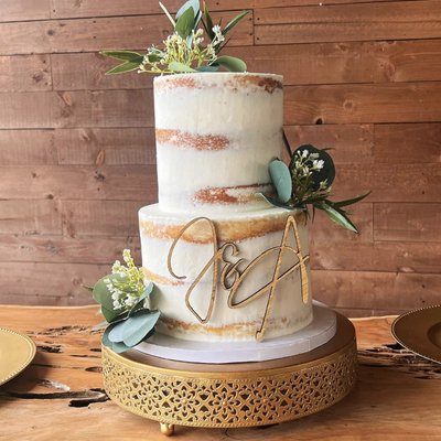 2 Tier Naked Wedding Cake 