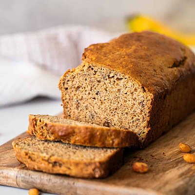Healthy Peanut Butter Banana Bread 