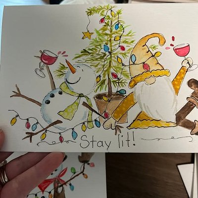  Watercolor Postcard Stay Lit