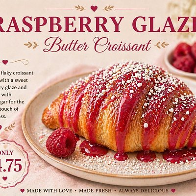 Raspberry Glazed Croissant 