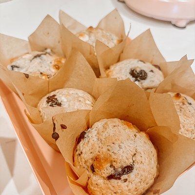 Strawberry White Chocolate Sourdough Muffins 
