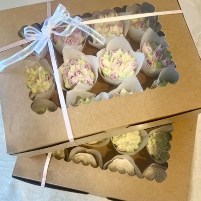 Gourmet Floral Cupcakes | Tulips |Roses | Assorted Flowers (12 Count)