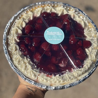 Strawberry With Homemade Whipped Cream Topping Cheesecake - Full