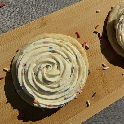 Cake Batter Iced Sugar Cookie