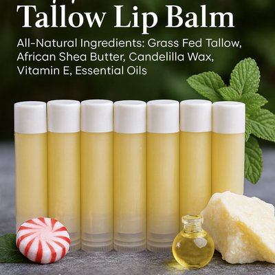 Grass Fed Tallow Peppermint Lip Balm