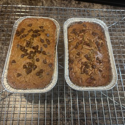Chocolate Chip & Pecan Sourdough Banana Bread Mini Loaf 