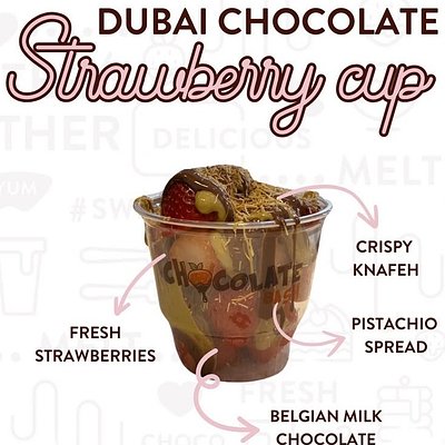 Dubai Inspired Chocolate Strawberry Cup 