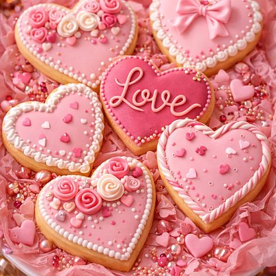 Pinky Hearts Cookies 