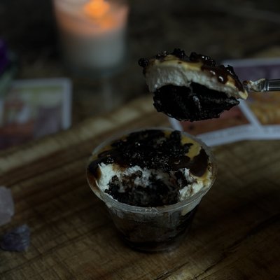 Dirty Brownie Cheesecake Cup 