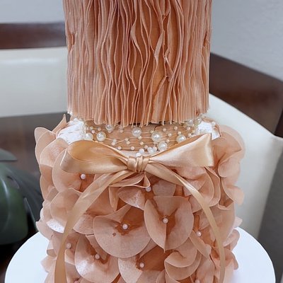 Wafer Paper Style Glam Cake 6” And 4” (3 Layers Each)